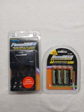 Chargeur de batterie rapide Power2000 AA/AAA NiMH 110/220V avec 4 piles et adaptateur EU