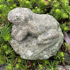 Small Vintage Reclaimed Frog Garden Ornament  Lots Of Character And Weathering