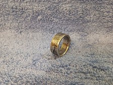 Handcrafted 1954 Franklin 90 silver half dollar coin ring  size 11
