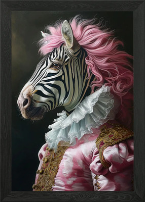 Rokoko rosa Haare Zebra gerahmtes Wandbild Poster Leinwanddruck Bild