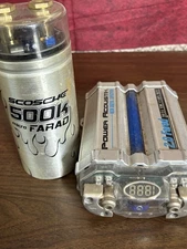 Car Audio Digital Capacitor Micro Farad And Power Acoustik Neon 2.0 Farad AS IS!