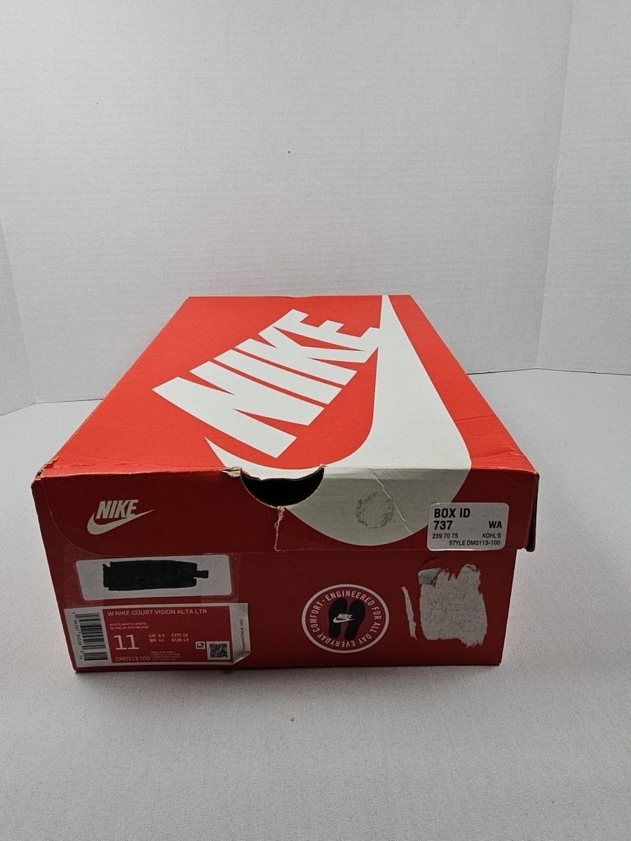 Nike Court Vision Alta LTR Womens Sz 11 White Platform Sneakers