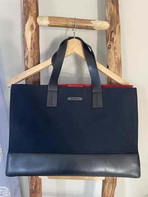 DKNY City Large Black/Red Tote Bag Textile/Leather Double Handle 