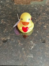 2025 VALENTINES- Rubber Duck - Mini Figure - 2.5" -YELLOW WITH HEART  KISS. NEW