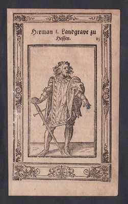 1620 Hermann Landgraf Hessen Portrait Holzschnitt woodcut