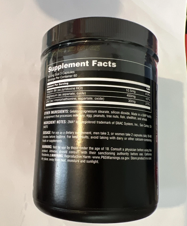 Universal Nutrition ZMA Pro 180 Cápsulas Zinc Magnesio Vitamina B6 Foto 2 de 2