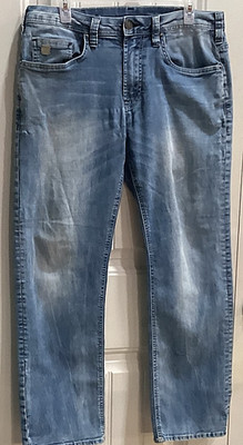 Men Jeans Size 33Wx29L BUFFALO DAVID BITTON Western Cowboy Relaxed Straight