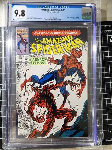 Amazing Spider-Man #361 CGC 9.8, 1st full app of Carnage (Cletus Kasady). 1992