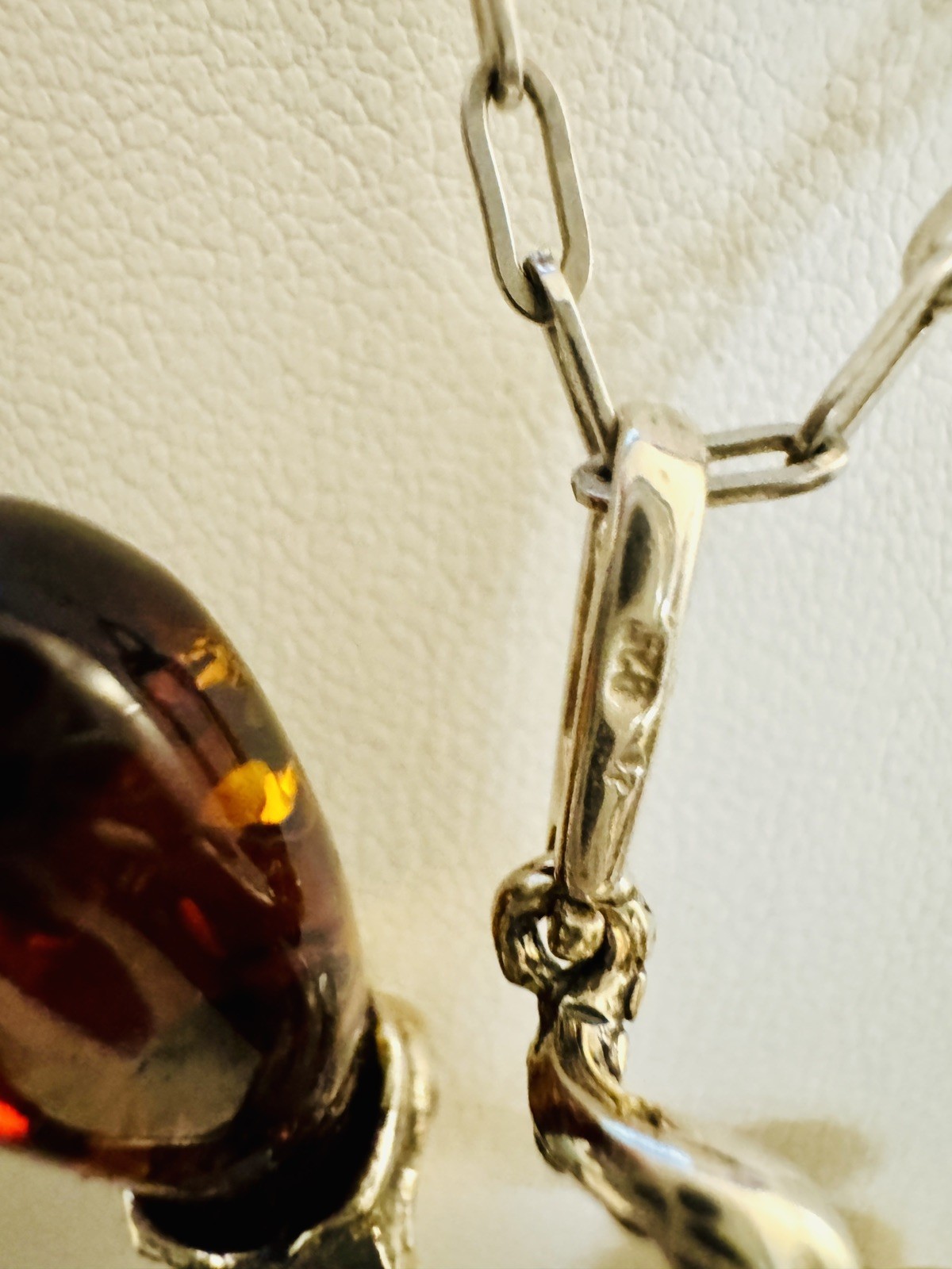 Large Statement Sterling Silver Baltic Amber Octo… - image 6