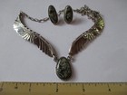 HANDMADE NATIVE AMERICAN STERLING SILVER NECKLACE & EARRING SET — photo 7