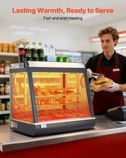 3-Tier Commercial Food Warmer Display, 1200W Food Display Warmer with LED Light,