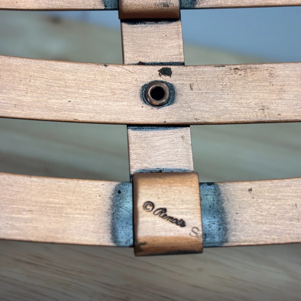 Vintage Renoir Assinado Feminino Anos 50 Art Deco Exclusivo 3 Bandas Cinto de Cobre Tamanho P Chique - Imagem 4 de 4