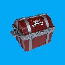 Playmobil - Abenteuer - Schatztruhe Truhe Kiste - dunkelrot / silber - Totenkopf