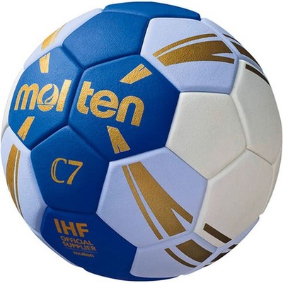 Molten Handball H1C3500-BW Spielball blau weiß gold Gr 1