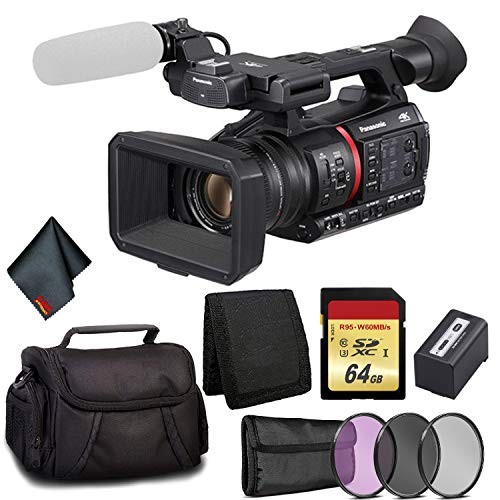 Panasonic AG-CX350 4K Camcorder Bundle Kit +64GB Memory Card + 3 Pc Filter Kit +