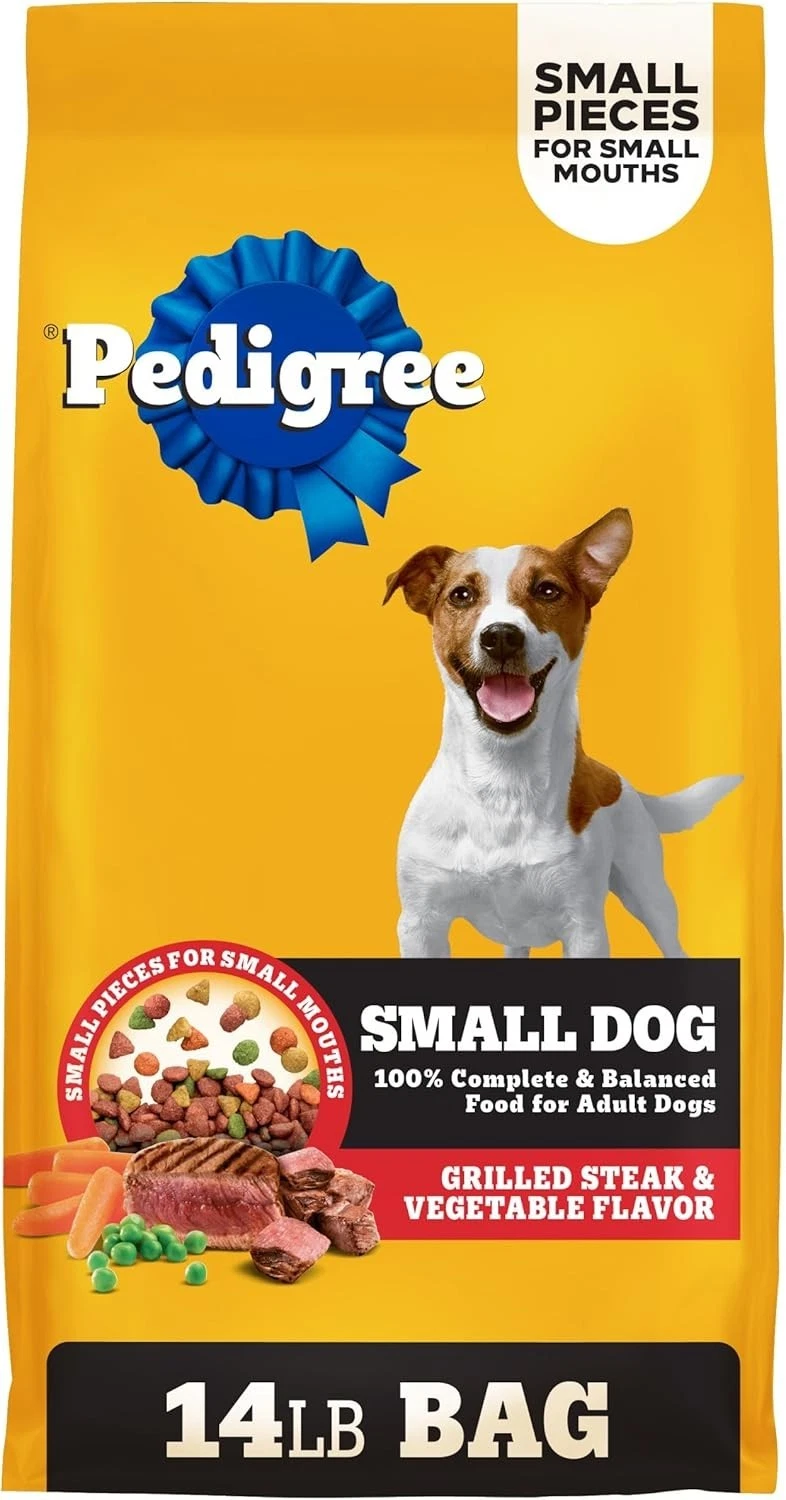 Dry Dog Food Adult Small Dogs Grilled Steak & Vegetable Flavor 14 lb. Bag