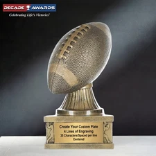 Custom Engraved Football Trophy - Action Pedestal Football Award - 6 Inch