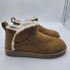 Koolaburra by UGG Mini Chestnut Suede Faux Fur Lined Boots Womens Size 9 Cozy