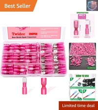 Heat Shrink Spade Connectors Kit 22-16 AWG Female and Male Spade Terminlas Qu...