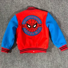 Disney Marvel Spider-Man Varsity Jacket Boy Youth Size Extra Small Fleece