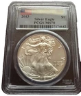 2013 $1 PCGS MS70 AMERICAN SILVER EAGLE - FIRST STRIKE - FLAG LABEL - MS 70