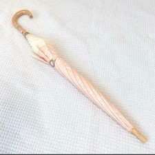 Burberry Shadow Check Umbrella Pink Logo 2 Stage Handle Authentic Rare