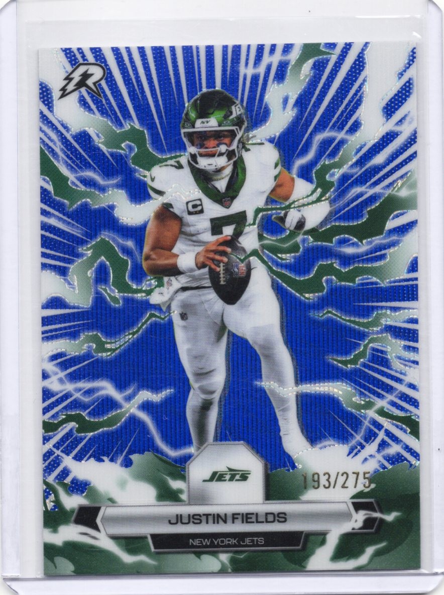 2025 Topps Resurgence #75 Justin Fields Navy Surge Refractor #/275
