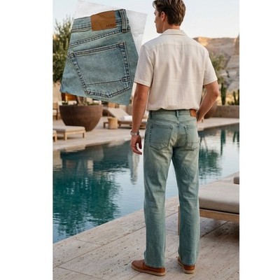 Aeropostale Mens Aero Premium Air Denim Bootcut Jeans Light Wash 32x30 NWT