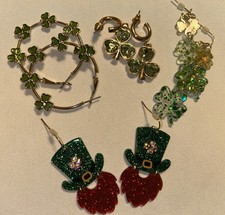 4 Pairs Of St.Patrick  s Day Earrings For Women