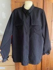 Womens NEXT Casual Black Long Sleeve button Up Blouse In Size 20