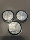 2024 1 OZ SILVER AMERICAN SILVER EAGLE  lot of 3