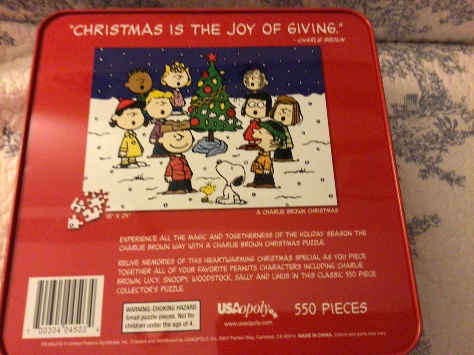 40. Rompecabezas de Navidad Charlie Brown Edición Aniversario En Lata Coleccionista M Foto 2 de 3