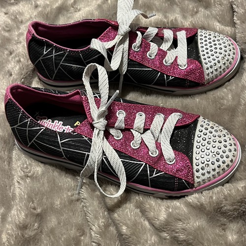 Skechers Twinkle Toes Pop Prinzessin Schuhe Nieten leuchtende Spitze Mädchen Größe 3 gebraucht, in einwandfreiem Zustand - Bild 6 von 13