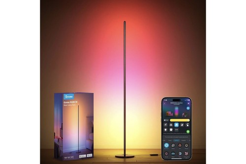 Govee RGBIC Floor Lamp, LED Corner Lamp Works w/ Alexa, Smart Modern - Silver