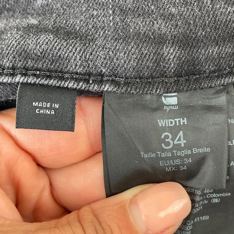 Pantalones Cortos G-STAR RAW Hombres 34 Negro Carbón Arco 3D 1/2 Botón Mosca Denim Diseñador Foto 4 de 4