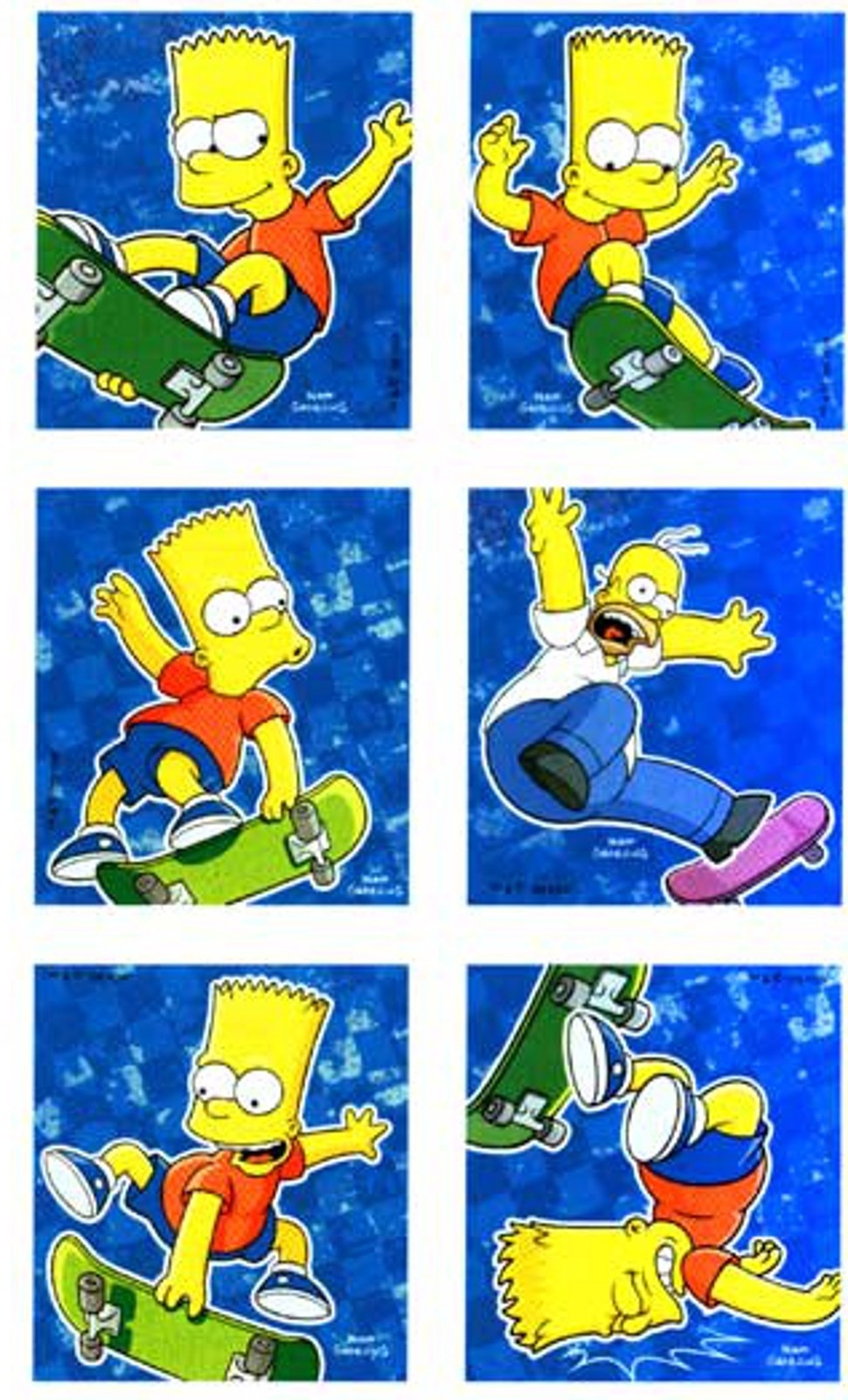 THE Simpsons Scrapbook Stickers 3 Sheets Hallmark Bart Homer Skateboard