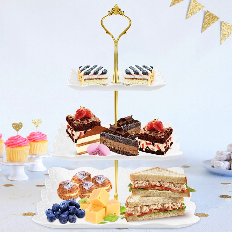 2 Pcs Dessert Cupcake Stand with 3 Layer Reusable Cake Display Stand