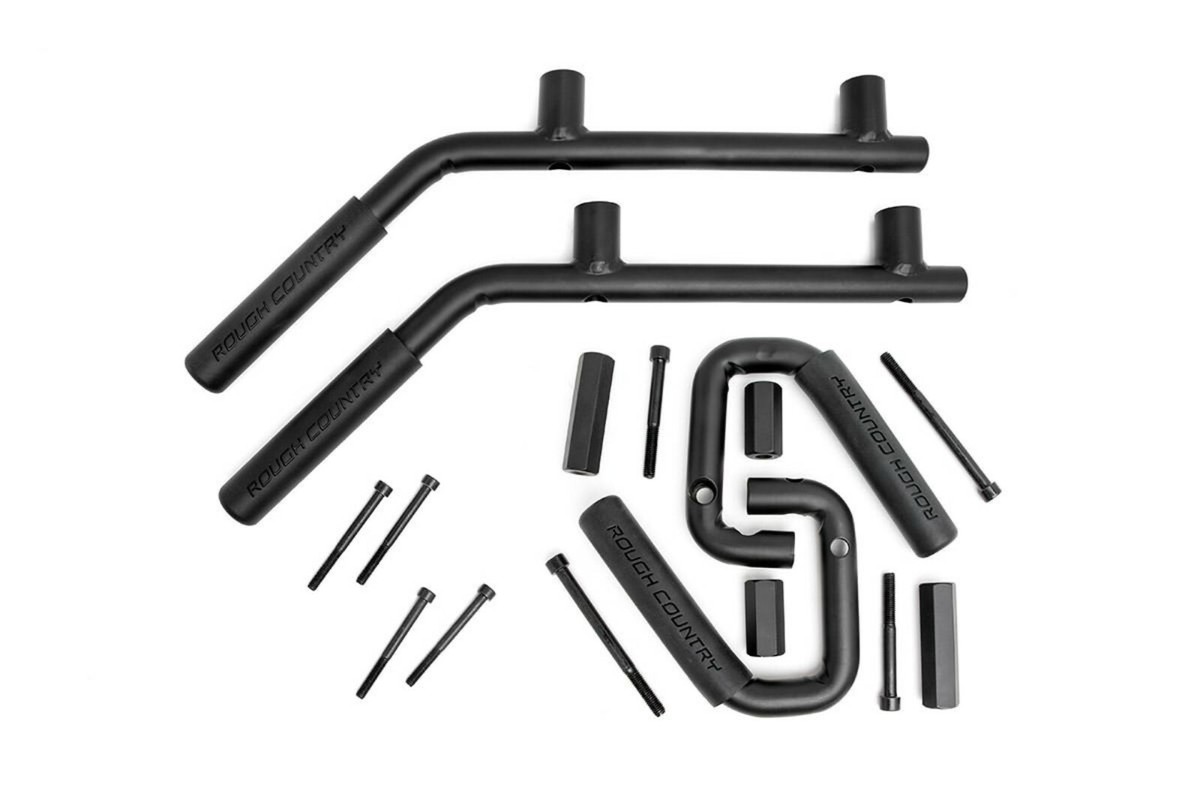 Rough Country Black Steel Grab Handles for 07-18 4DR Jeep Wrangler