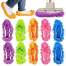 Mop Slipper Shoes Cover Microfiber Reusable for Floor Polishing Sweeping, 10Pair
