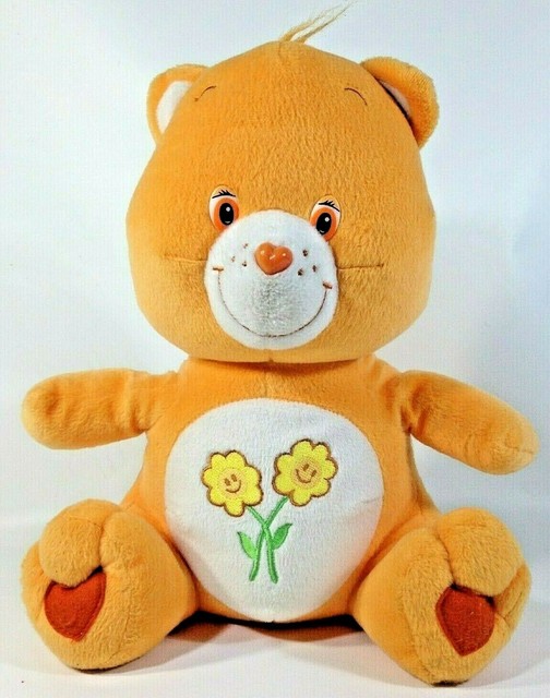 Orange Care Bear Plush Teddy Flowers Friends 2003 Stuffed
