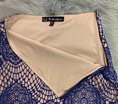 For The Love Of Lemons Blue Nude Lace Grace Skirt Size Small Skirt Only - Picture 6 of 11