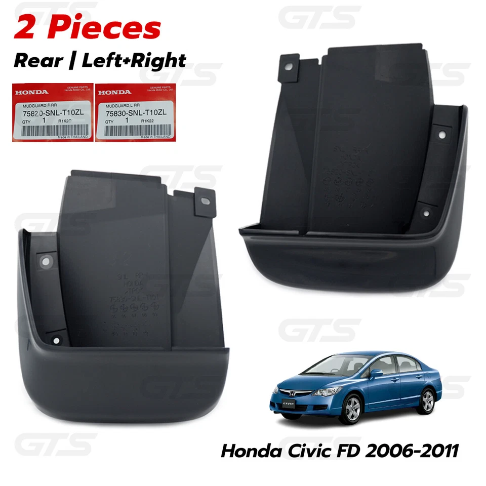 For Honda Civic FD Sedan 1.8 2.0 2006 - '11 Lh+Rh Rear Mud Splash Guard Foto 4 de 4