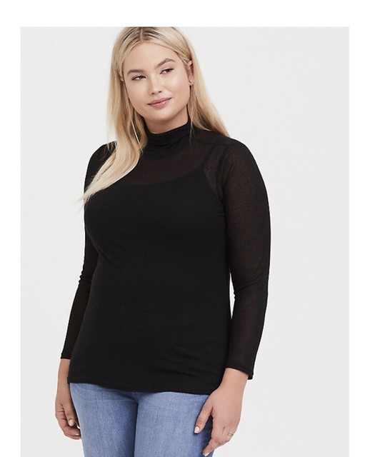 BLACK TURTLENECK LONG SLEEVE TEE Size 1 | eBay