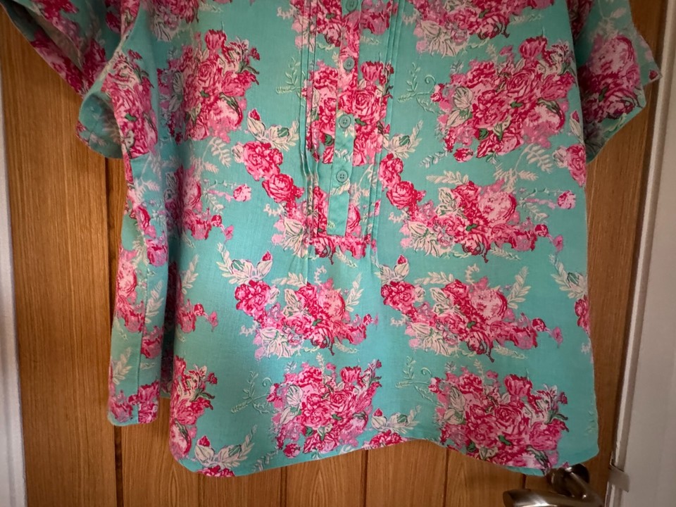 Cotton Traders Floral Linen Top Size UK 26 eBay