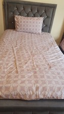 Brand New Next Pink Tile Reversible Duvet Cover Set double with Pillowcase 