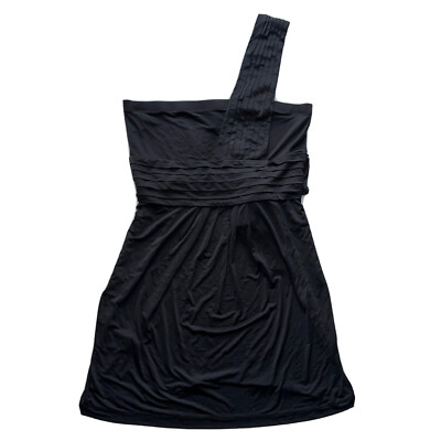 BCBG One Shoulder Strap Mini Dress Womens Size M Black Tie Back Party VTG  Y2K | eBay