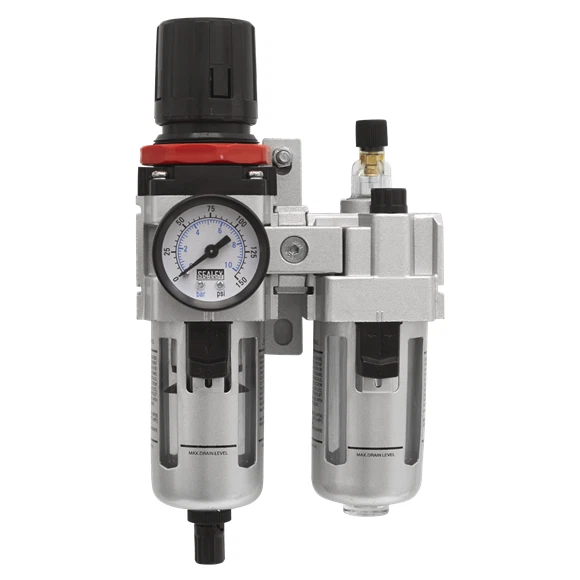 Sealey SA2001 Air Line Filter Regulator with Gauge 3/8" BSP for Compressors PR - Image 3 of 4