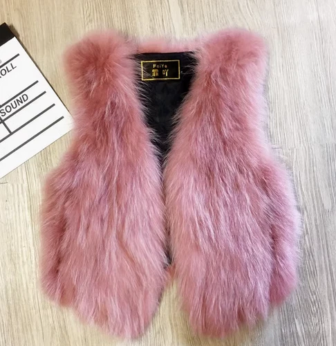Women's Short Real Fur Autumn Winter Gilet Fox Fur Vest Waistcoats Sleeveless - Picture 13 of 29
