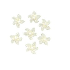25 x Organza Flower & Pearl Embellishment Craft Sewing Gold Pink Lilac Cream Whi