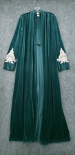 VINTAGE Jonquil by Diane Samandi Robe Womens S Small Green Velvet Long Lingerie